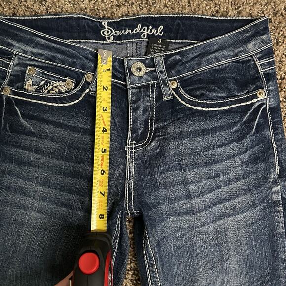 Soundgirl Skinny Jeans With Beautiful Stitching/ Embellishments - Size 3 - Picture 15 of 16